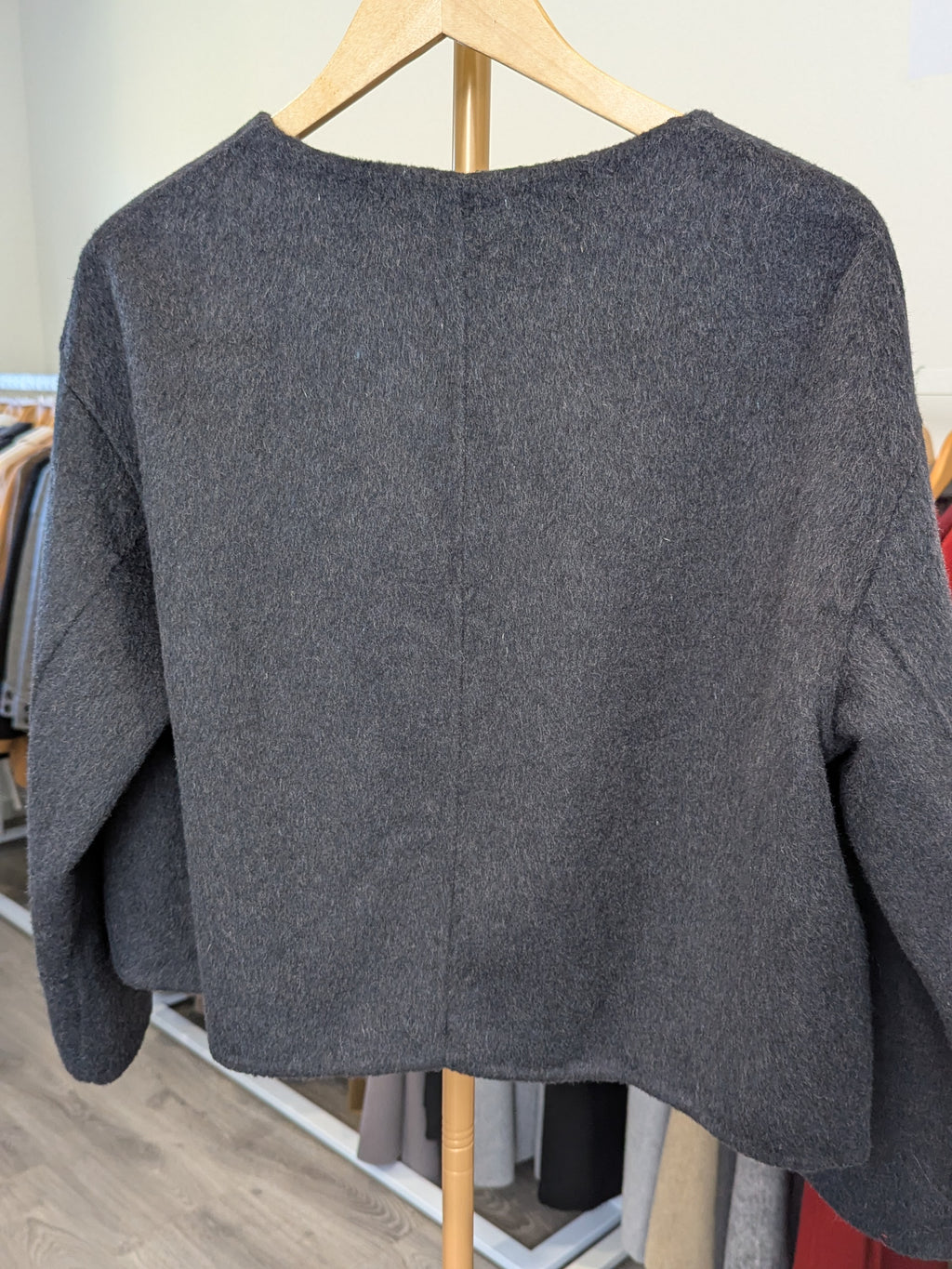 152 70% Wool Coat Dark Grey