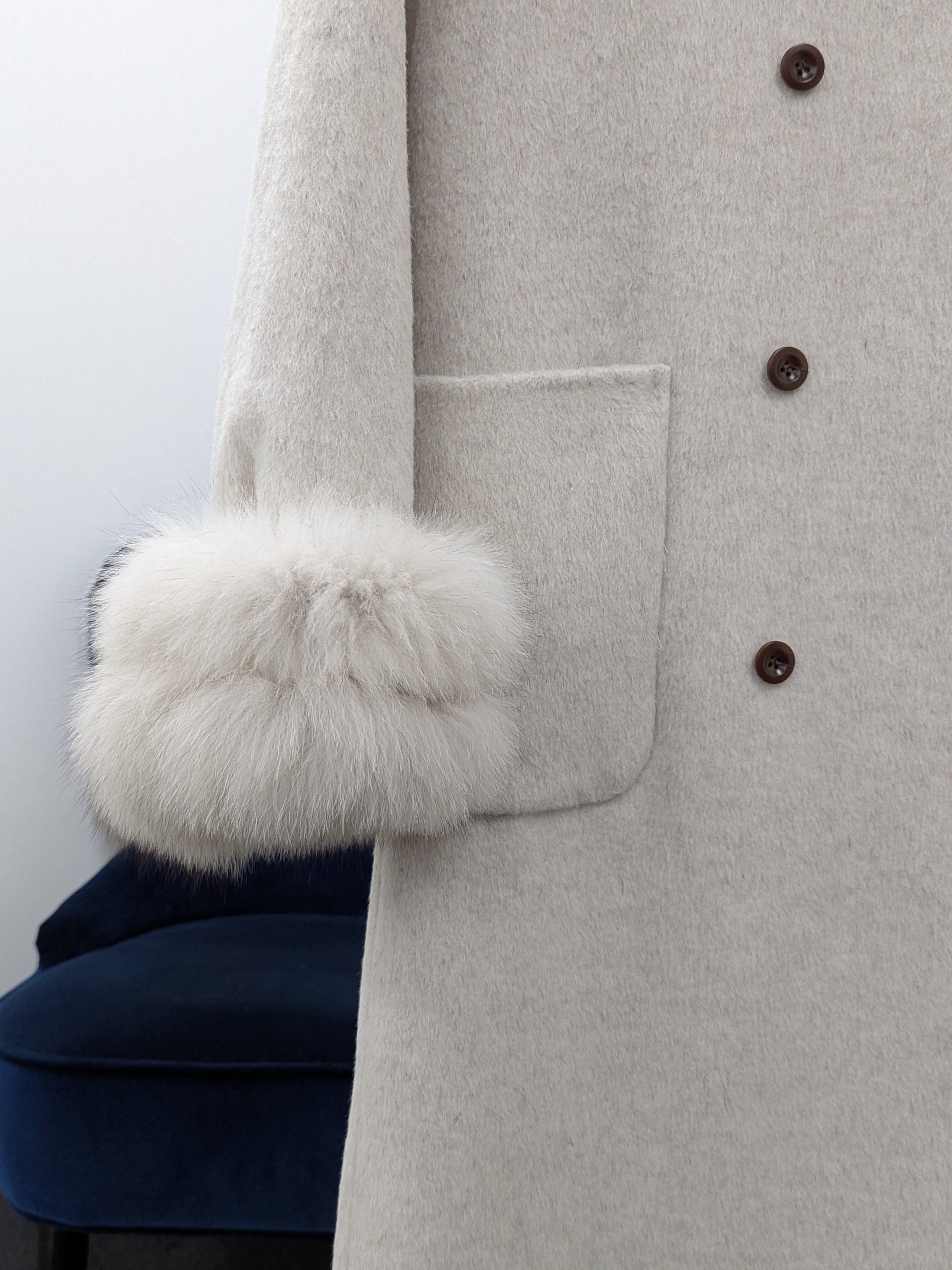 Fur trims 100% Wool Coat Women Warehouse Try-On Welcome 248