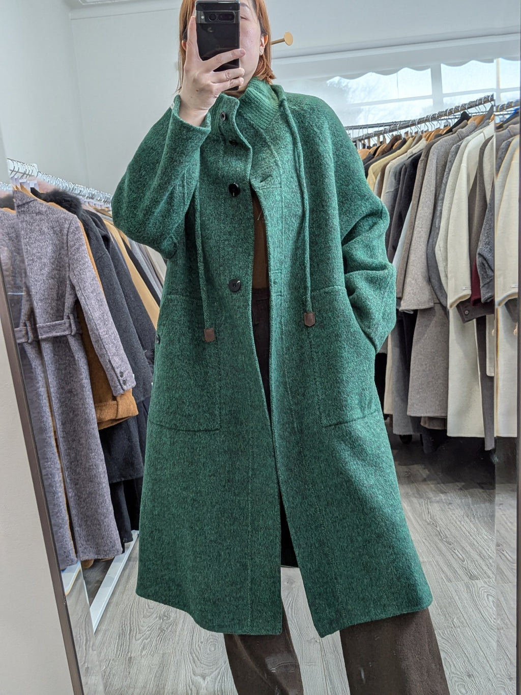 208 70% Wool Coat Green S 10-12