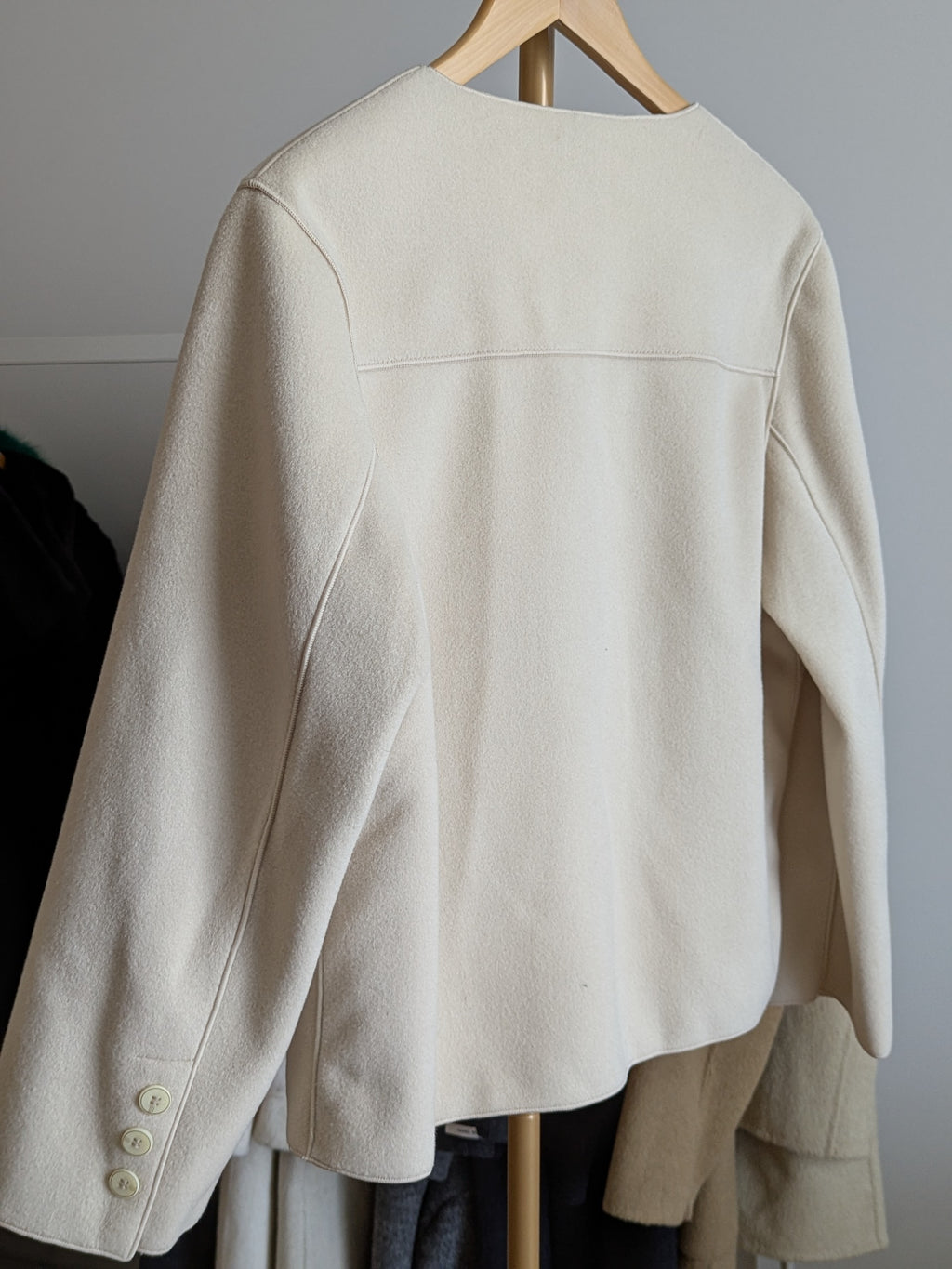 071 Wool Coat Cream XL 12-14