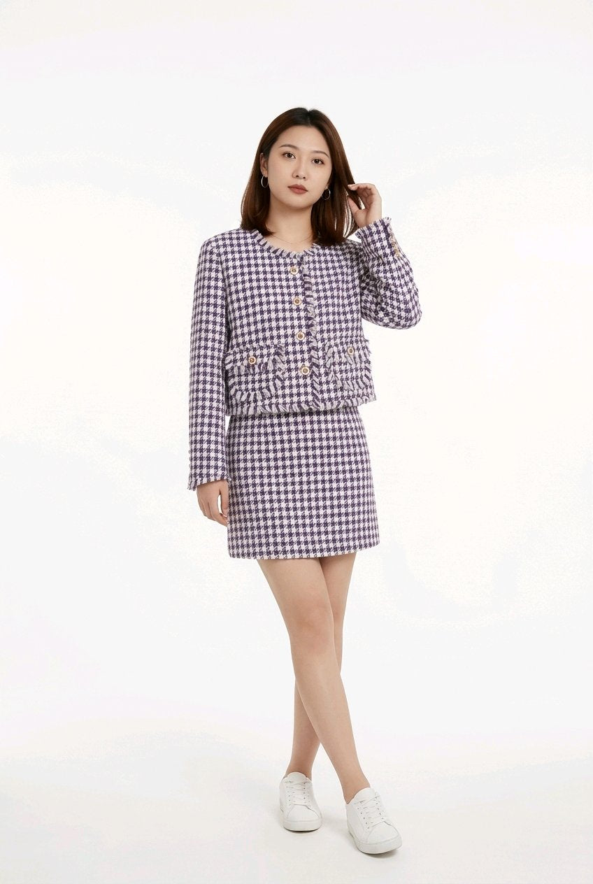 Goose Down Tweed Jacket 133 Size 8-10