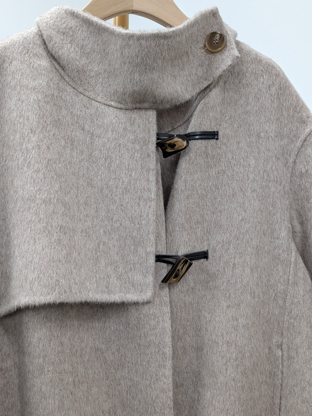 Hand made Premium Rabbit fur Yak Wool Coat Women Brown Grey Oat Size S M