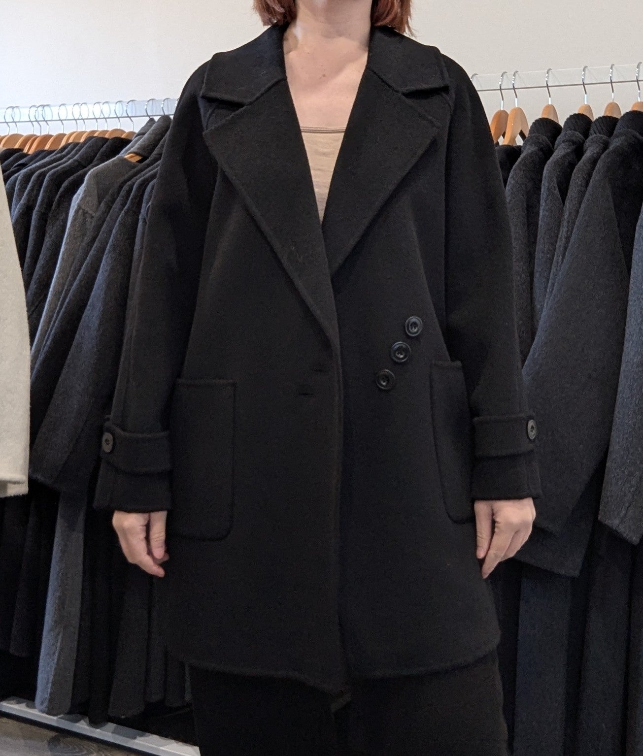 017 100% Wool Coat Black