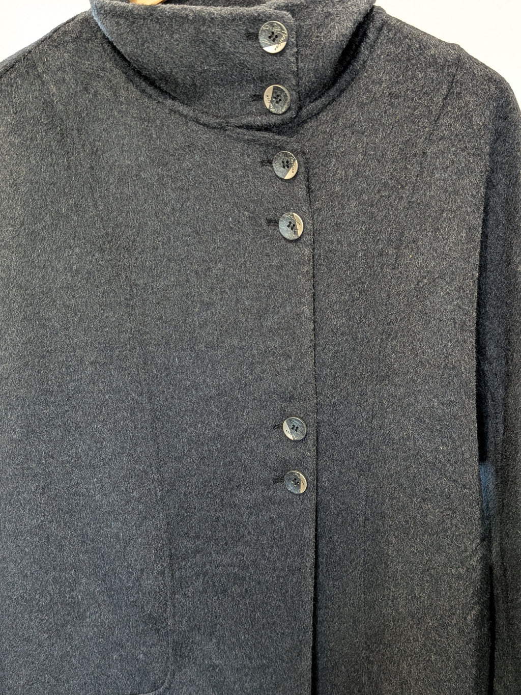 147 100% Wool Coat Charcoal Dark Grey M 10-12