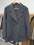 033 100% Wool Coat Charcoal