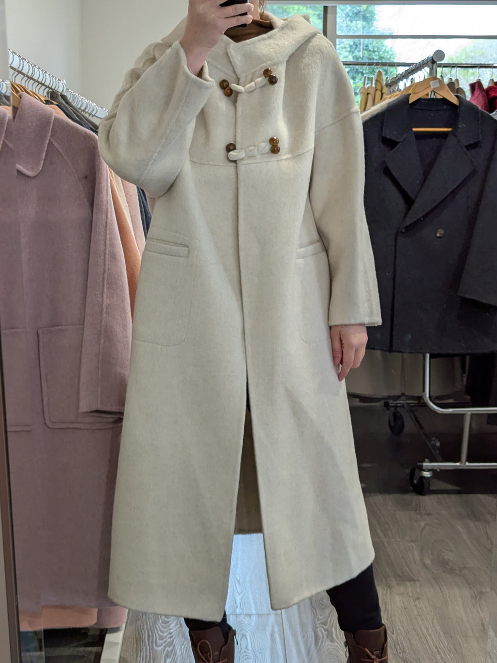 124 100% Wool Coat Cream S 8-12