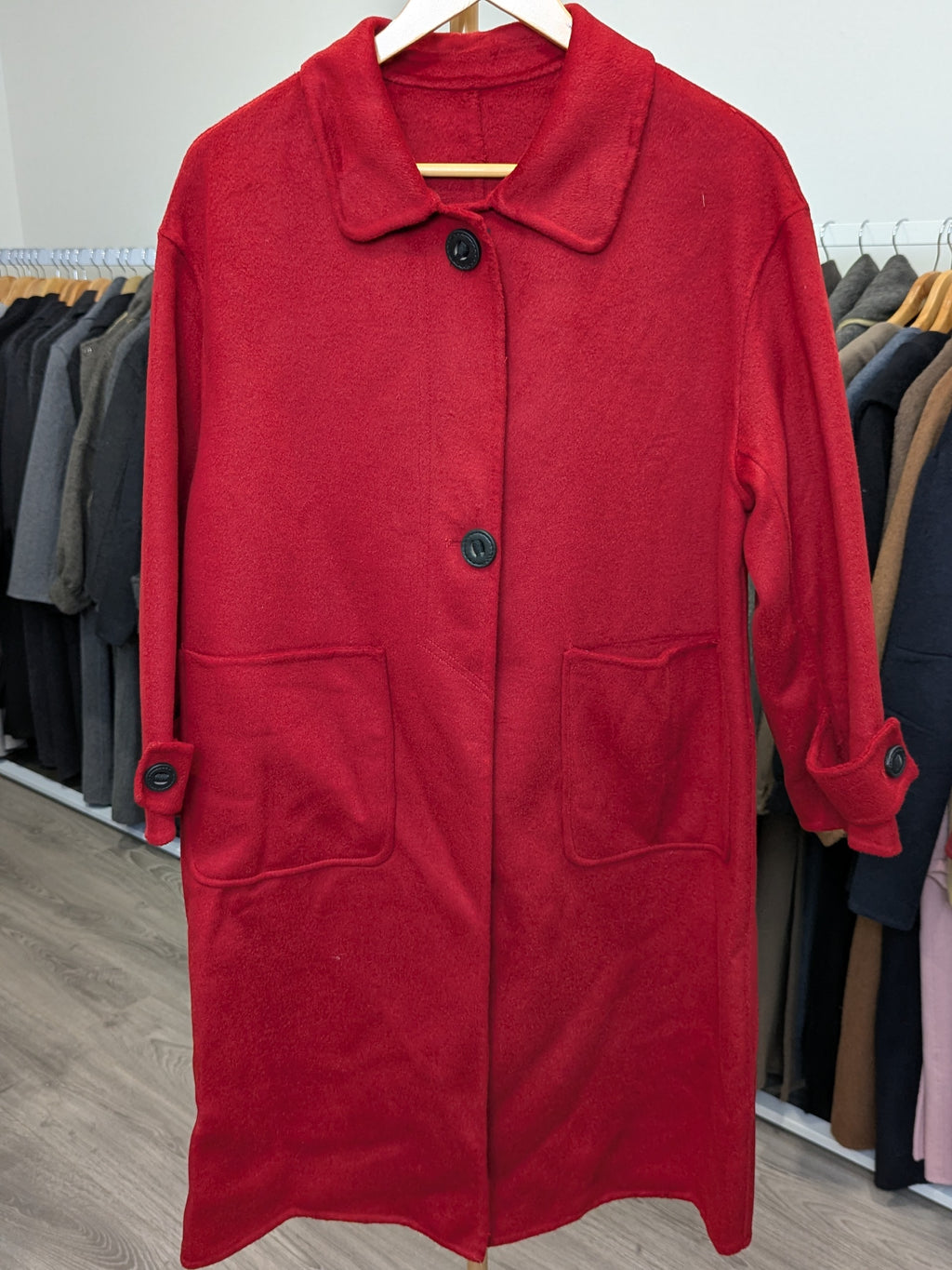 194 70% Wool Coat Red M 8-10