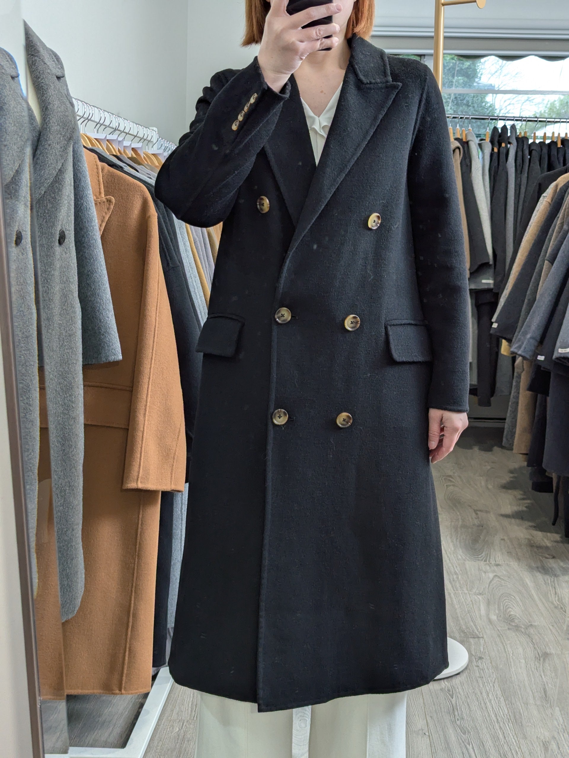 119 100% Wool Coat Black