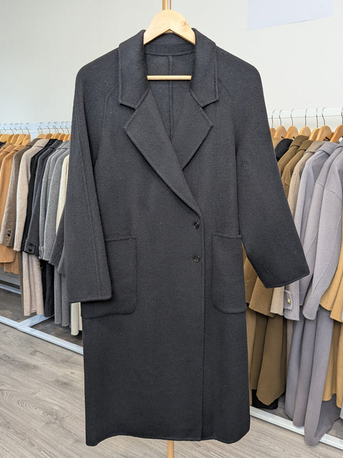 031 100% Wool Coat Black S 6-8 M 10-12