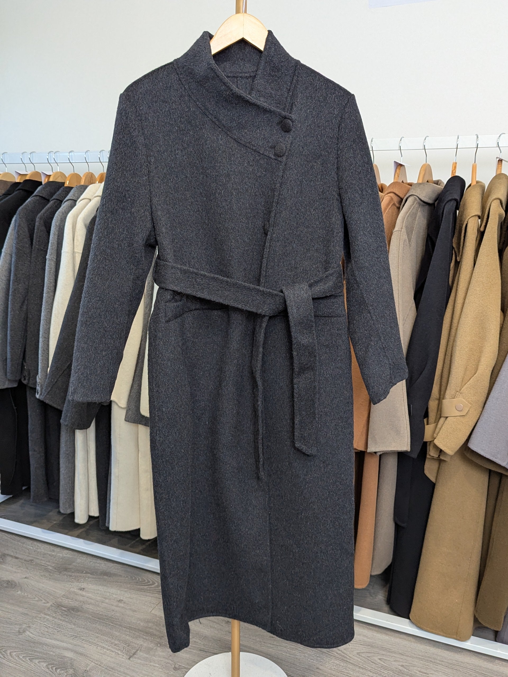189 100% Wool Coat Charcoal