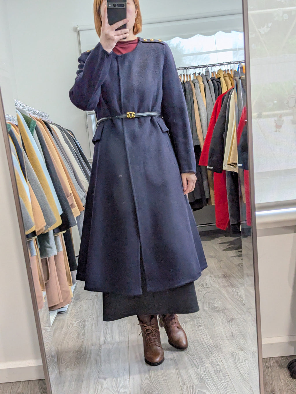 237 70% Wool Coat Navy S 6-8