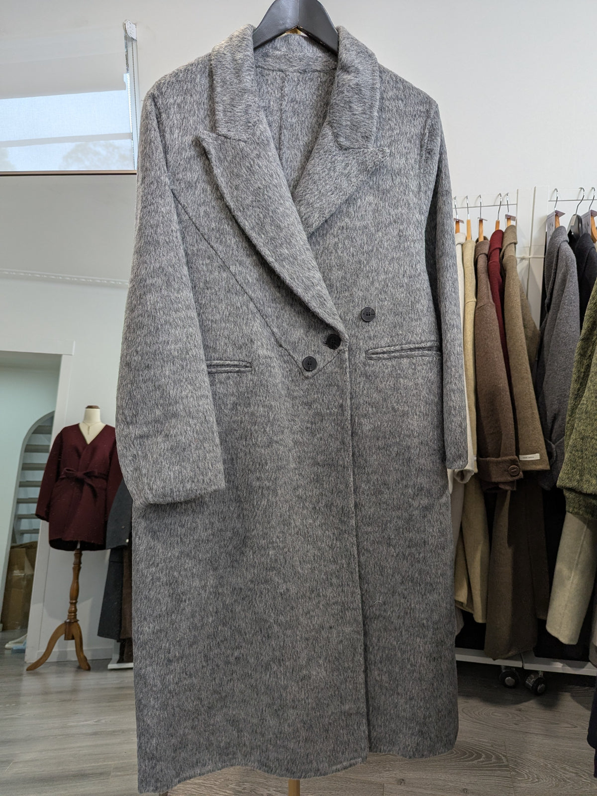 259 100% Wool Coat Grey M 10-12
