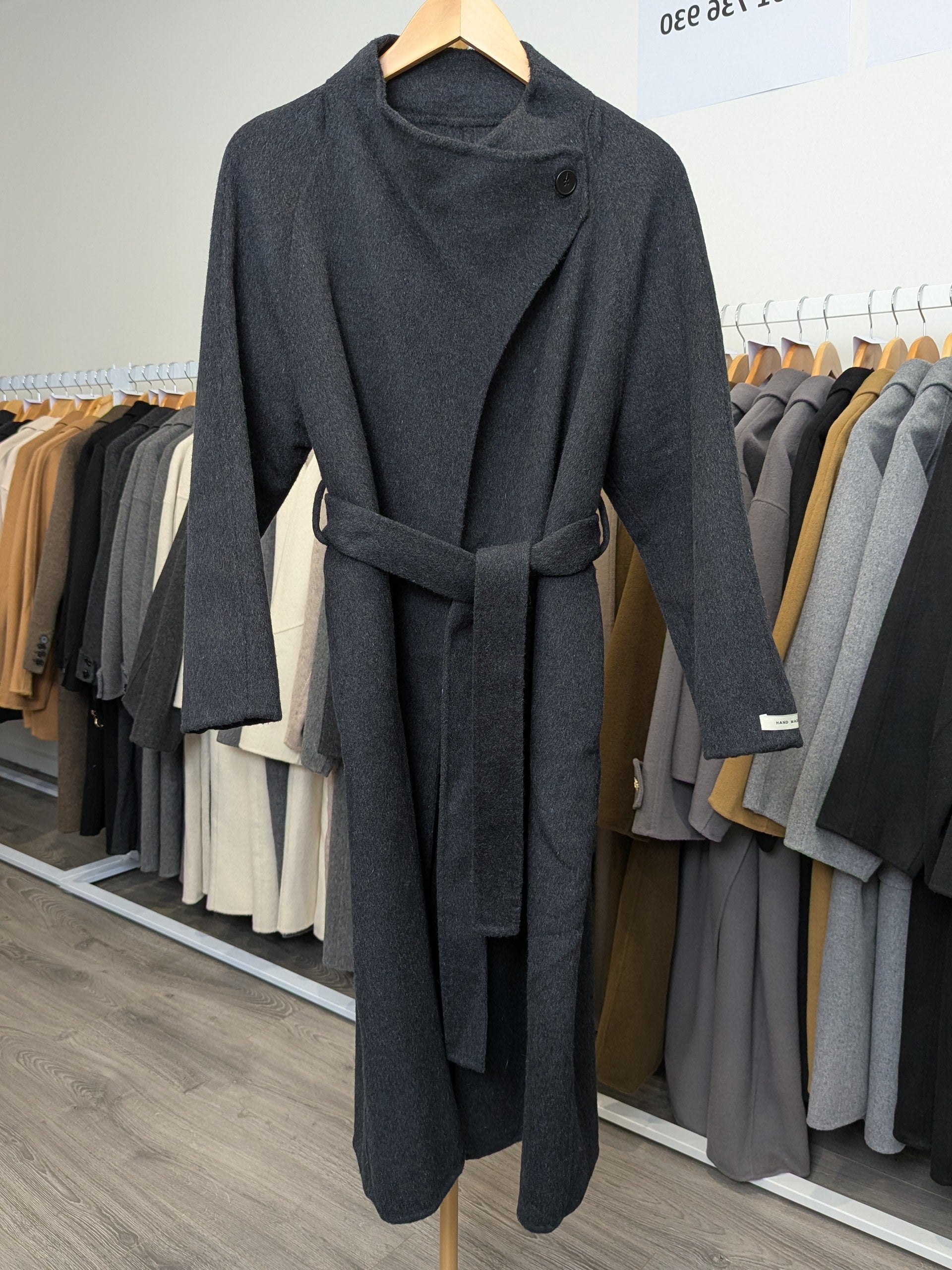 116 100% Wool Coat Charcoal