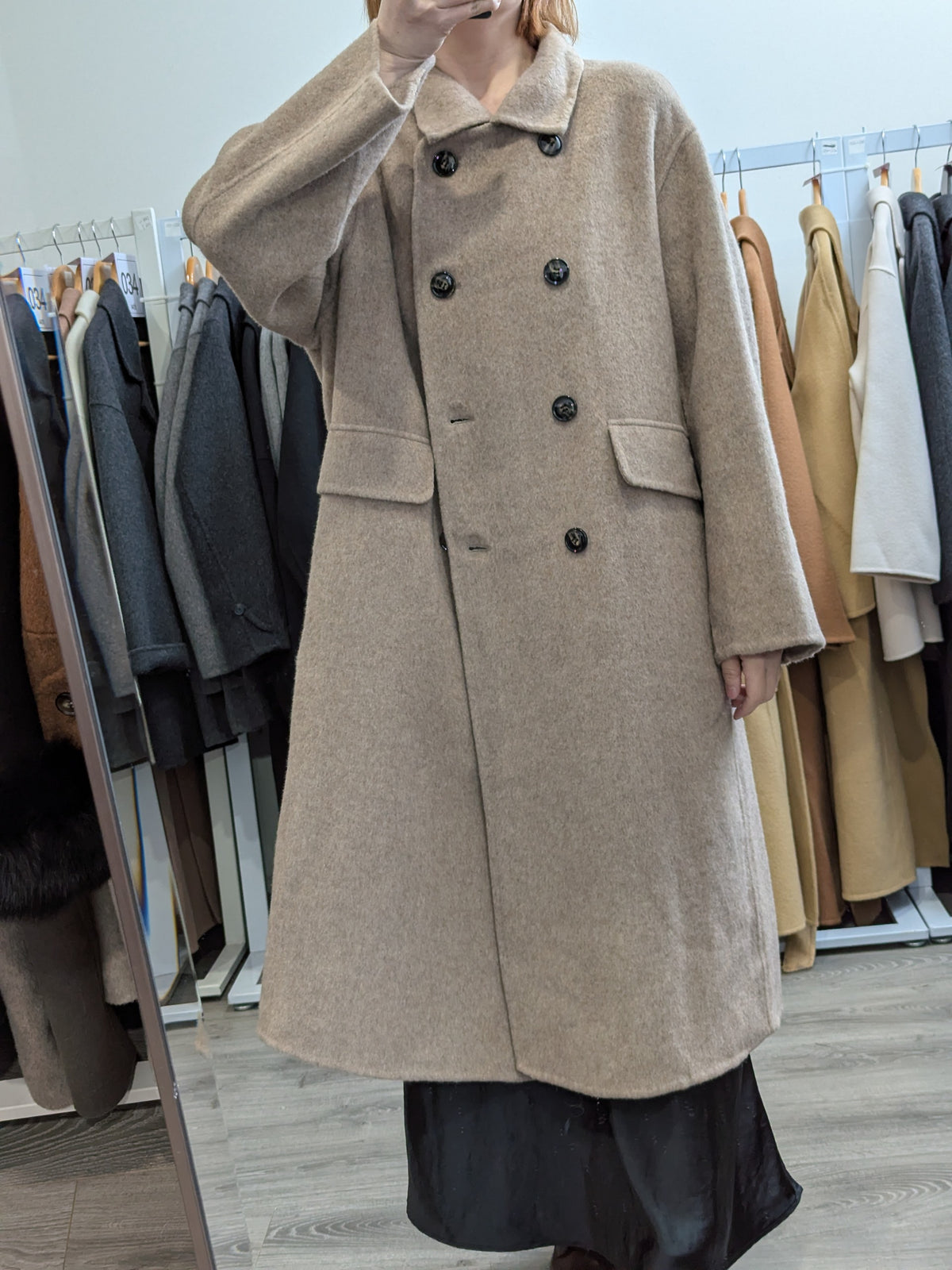 291 70% Wool Coat Light Brown L 12-16