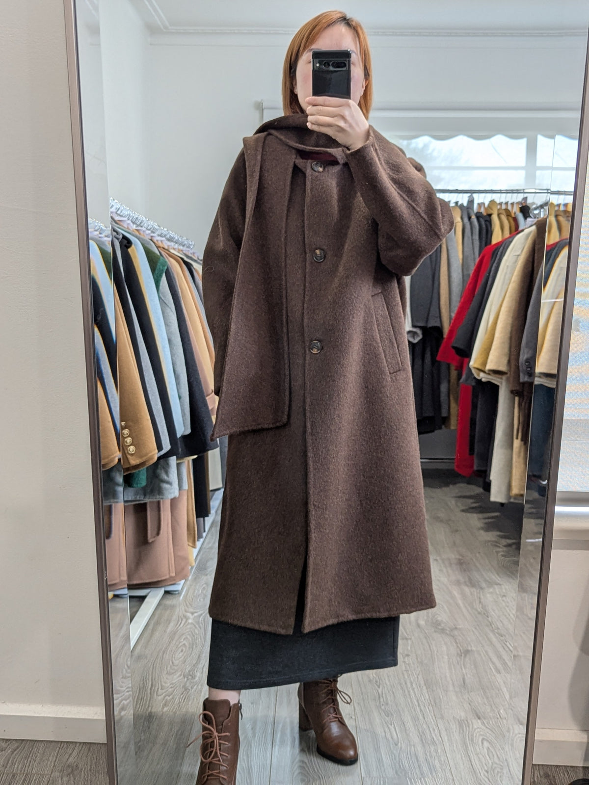 213 72% Wool Coat Brown S 10-12
