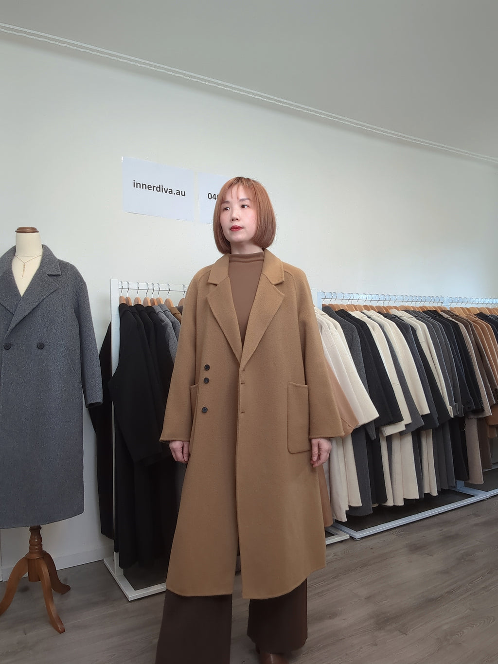 031 100% Wool Coat Tan