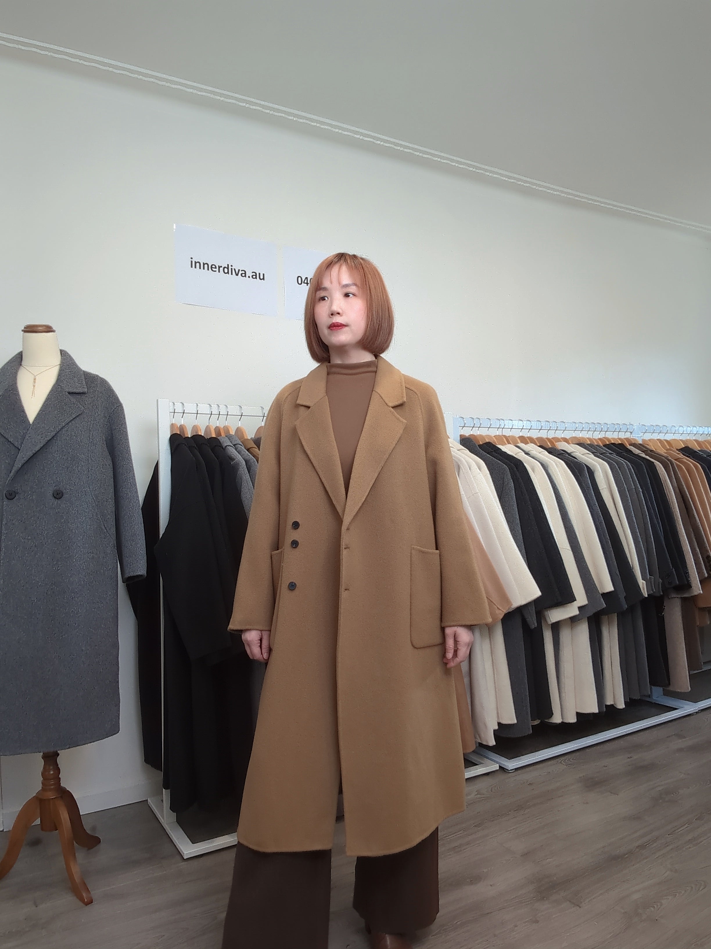 031 100% Wool Coat Tan
