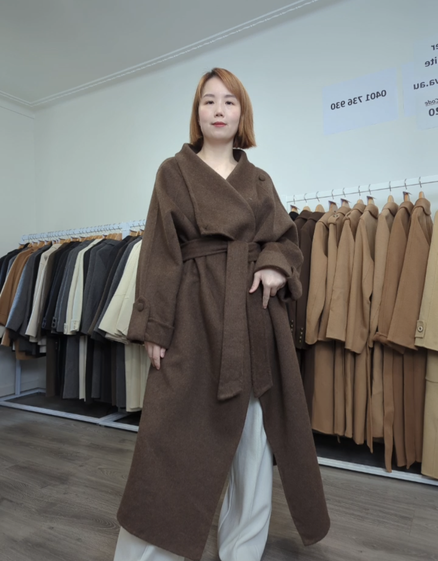 122 67% Wool Coat Brown M 12-16