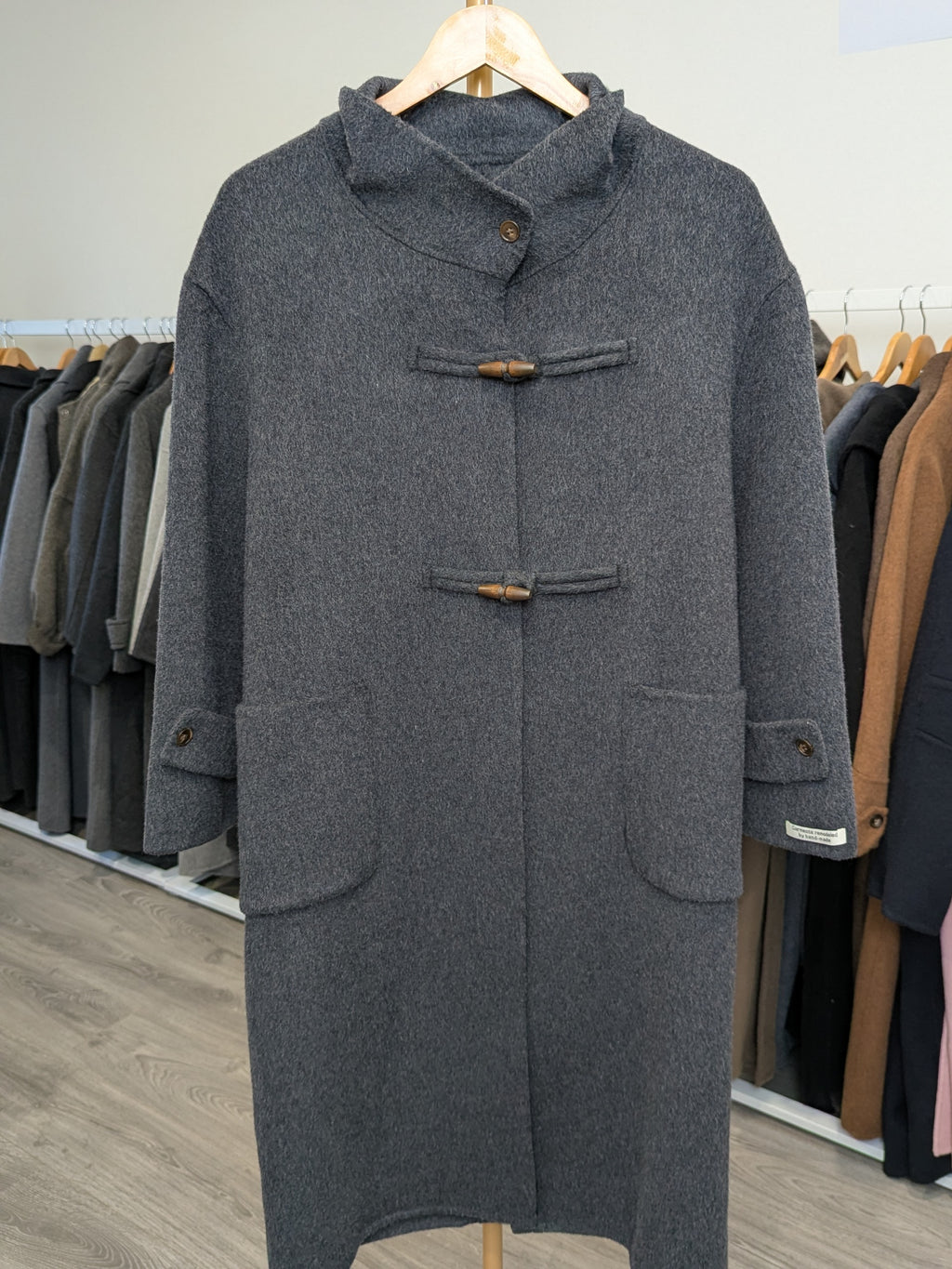 176 100% Wool Coat Dark Grey S 8-12