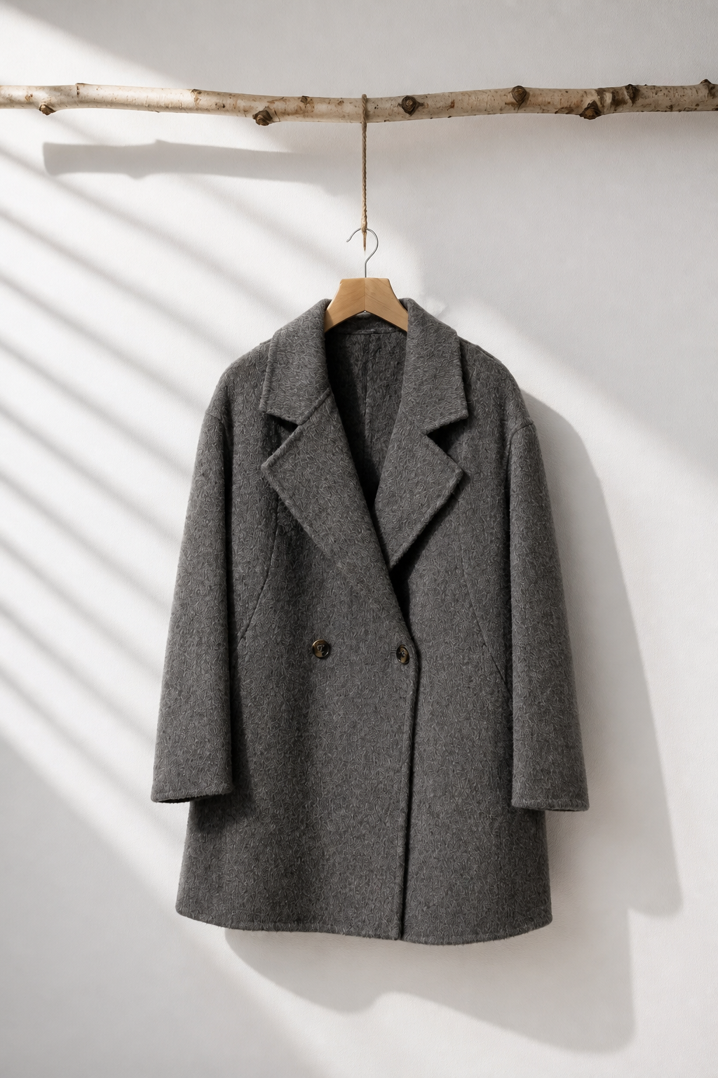 016 100% Wool Coat Grey S 8-10 M 12-14