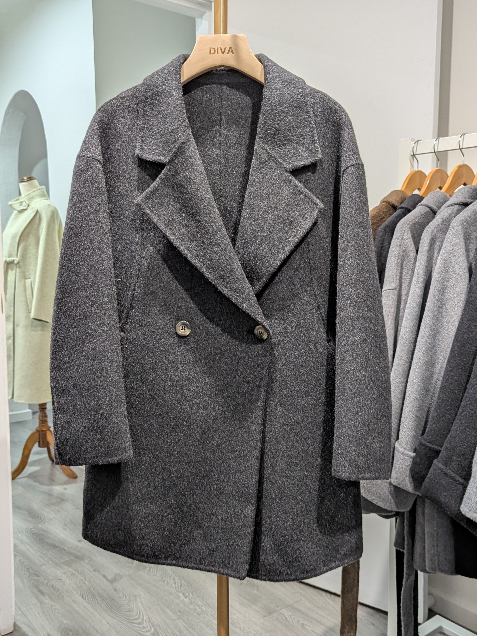 016 100% Wool Coat Charcoal