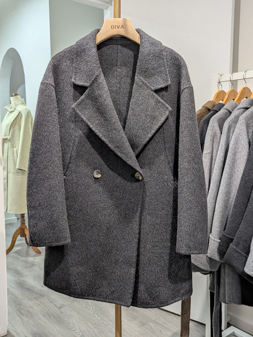 016 100% Wool Coat Charcoal
