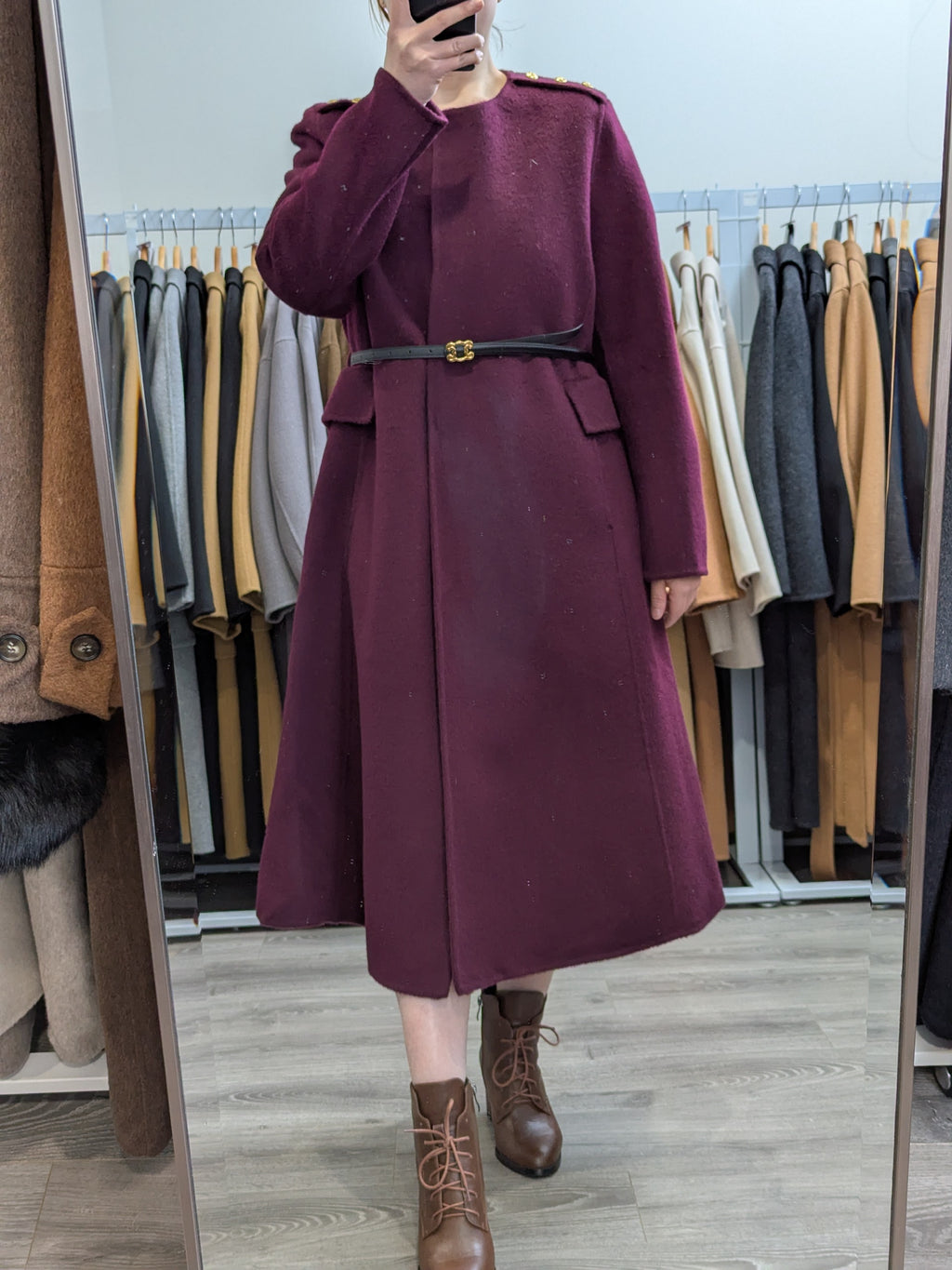 237 70% Wool Coat Purple M 8-10