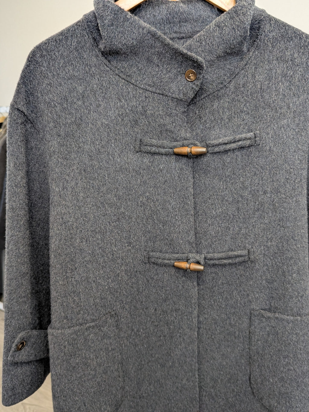 176 100% Wool Coat Dark Grey S 8-12