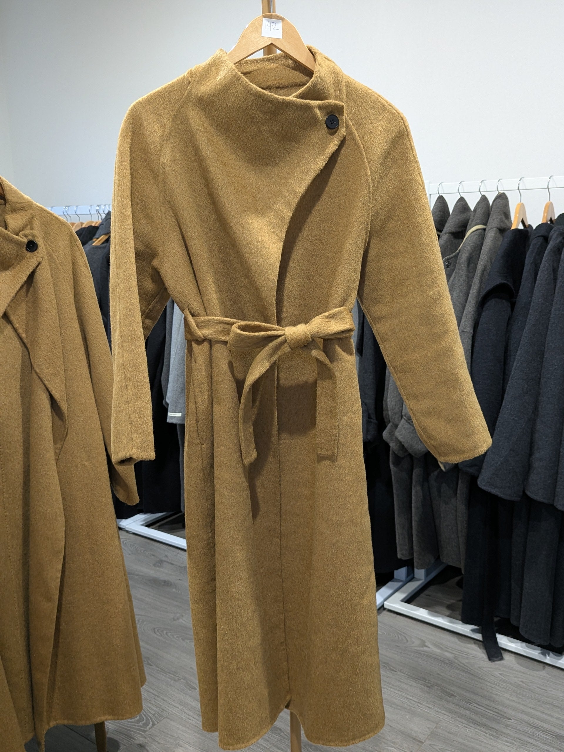 142 100% Wool Coat Mustard Yellow S 6-8 M 10-12