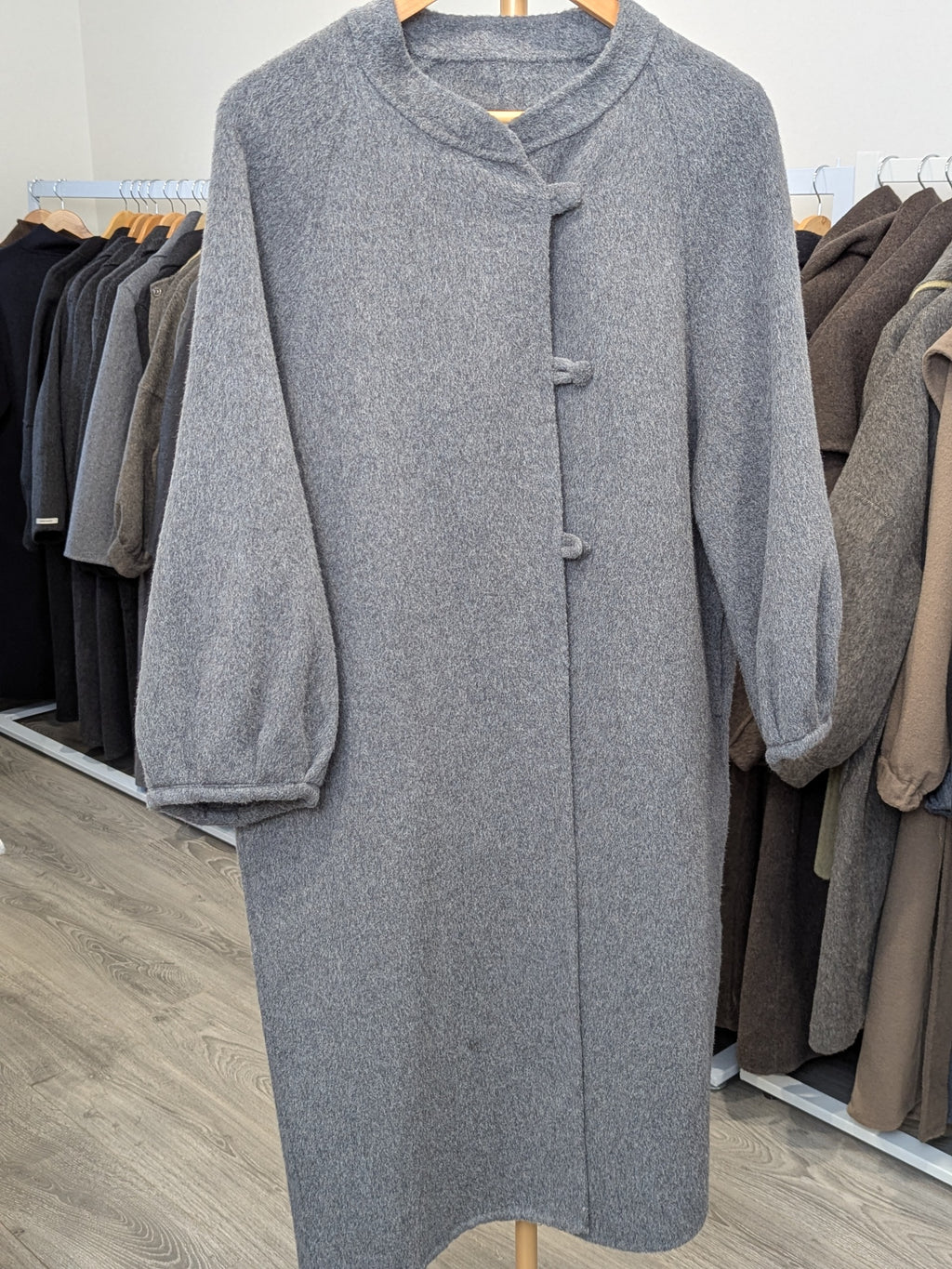 181 70% Wool Coat Light Grey & Grey & Charcoal