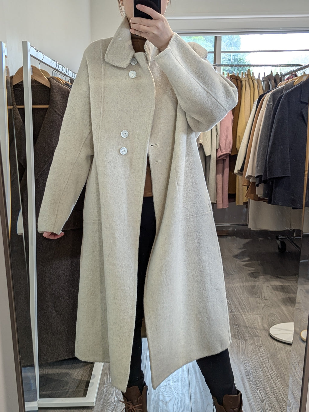 136 100% Wool Coat Oat S 8-12