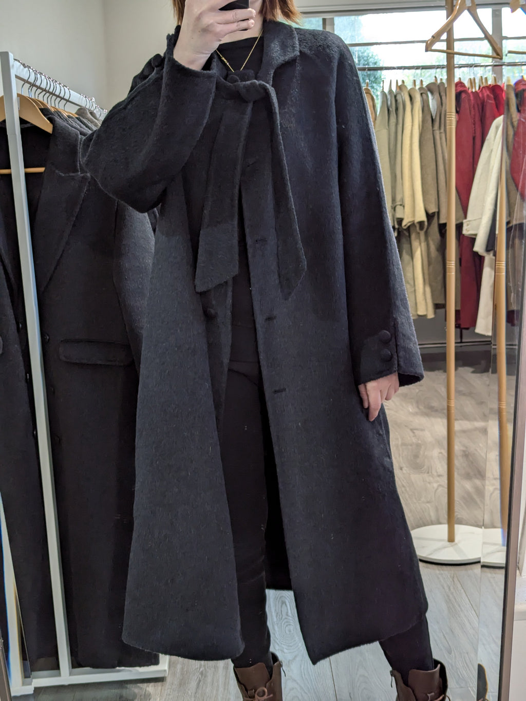 157 68% Wool Coat Charcoal M 8-12
