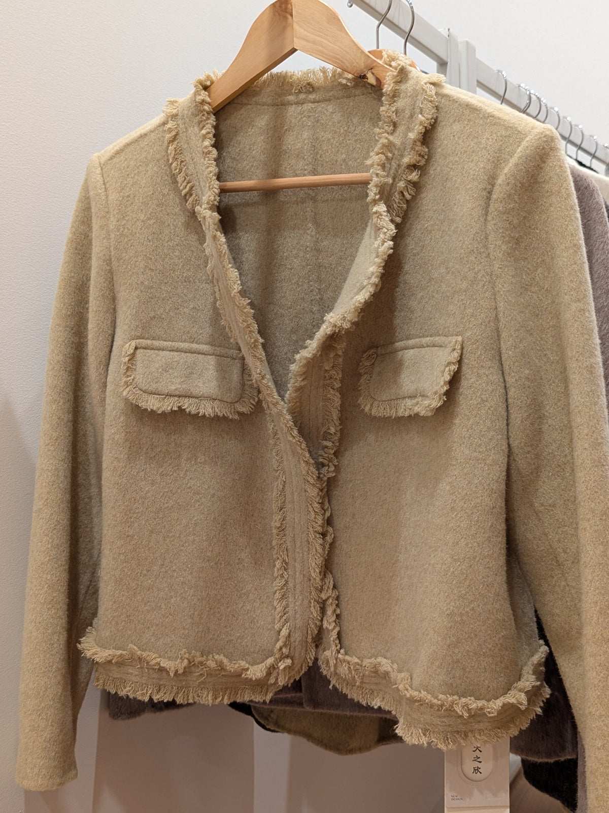 073 67% Wool Coat Light Camel S 10-12