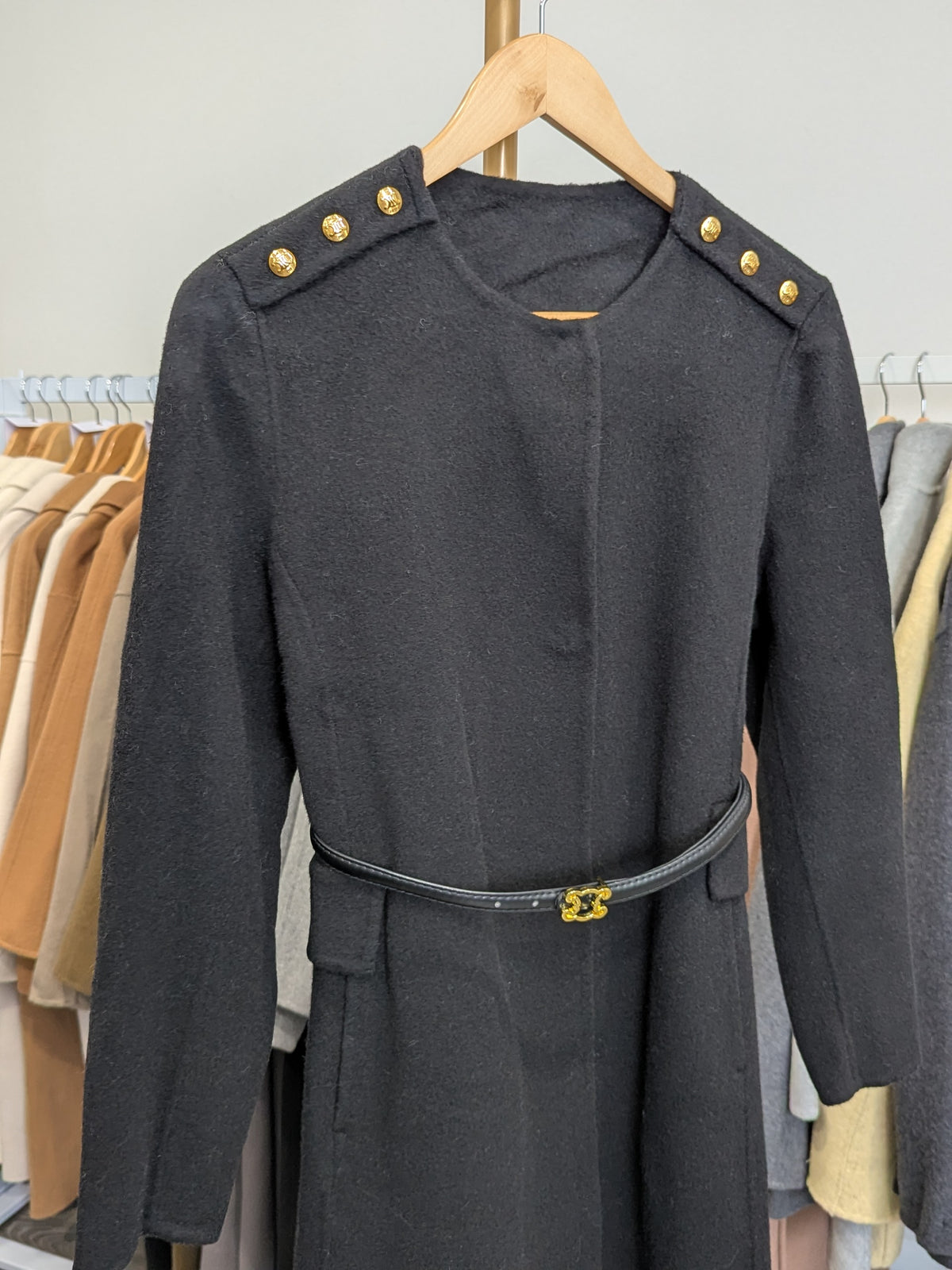 237 70% Wool Coat Black S 6-8 M 8-10