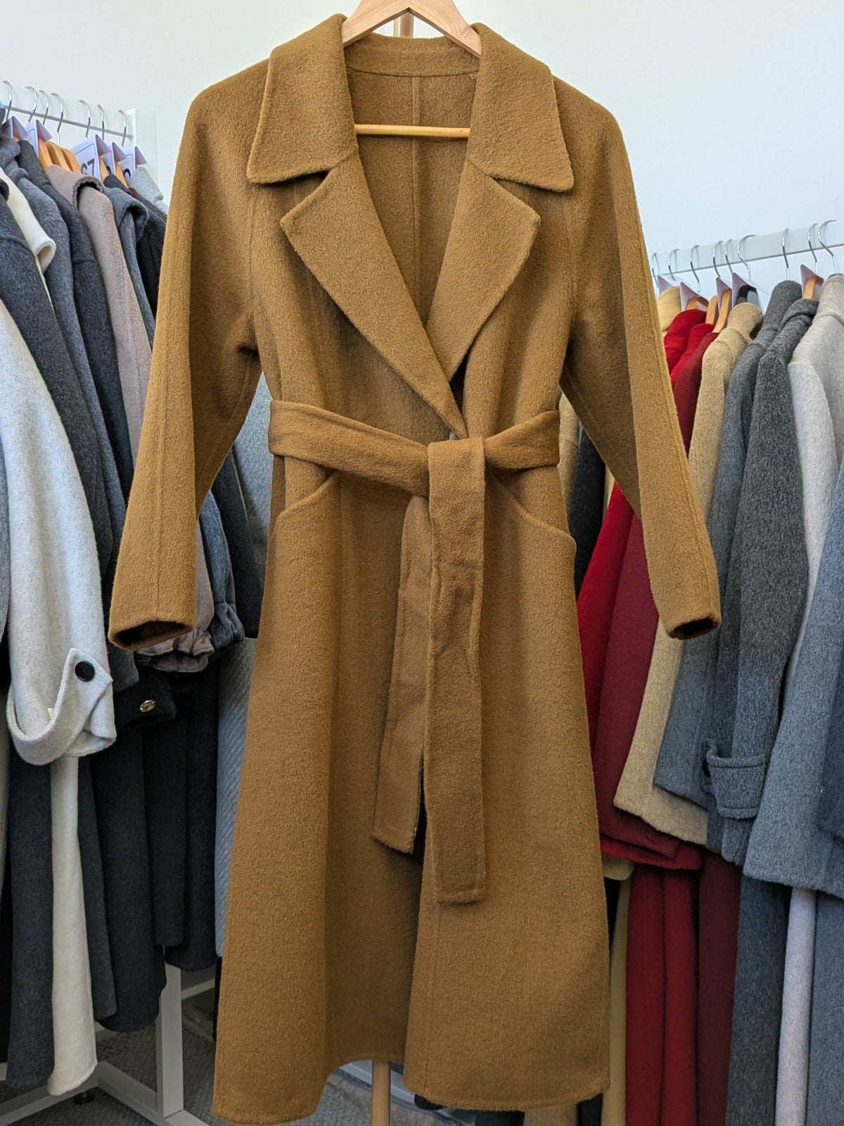 232 72% Wool Coat S 8-10 mustard yellow