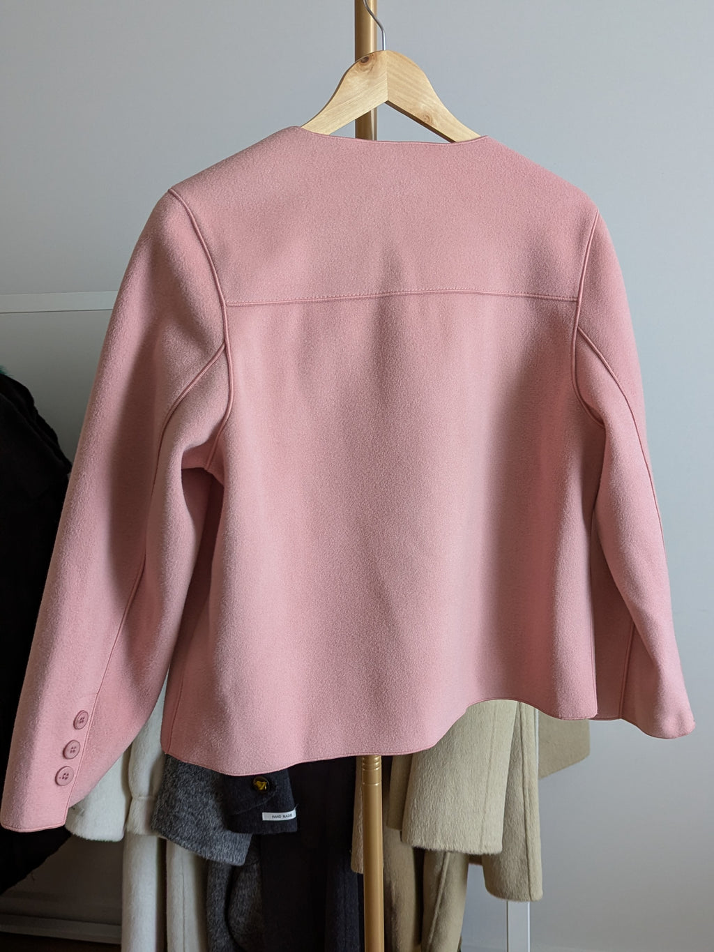 071 Wool Coat Pink L 10-12 XL 12-14
