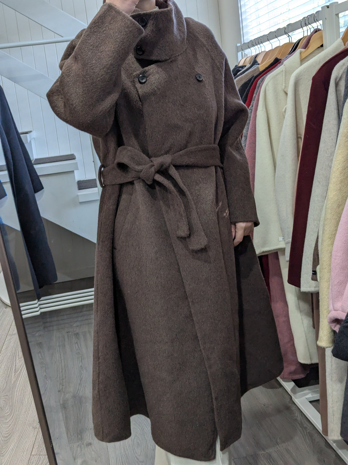 299 31% Wool 56% Alpaca Wool Coat Brown L 10-12