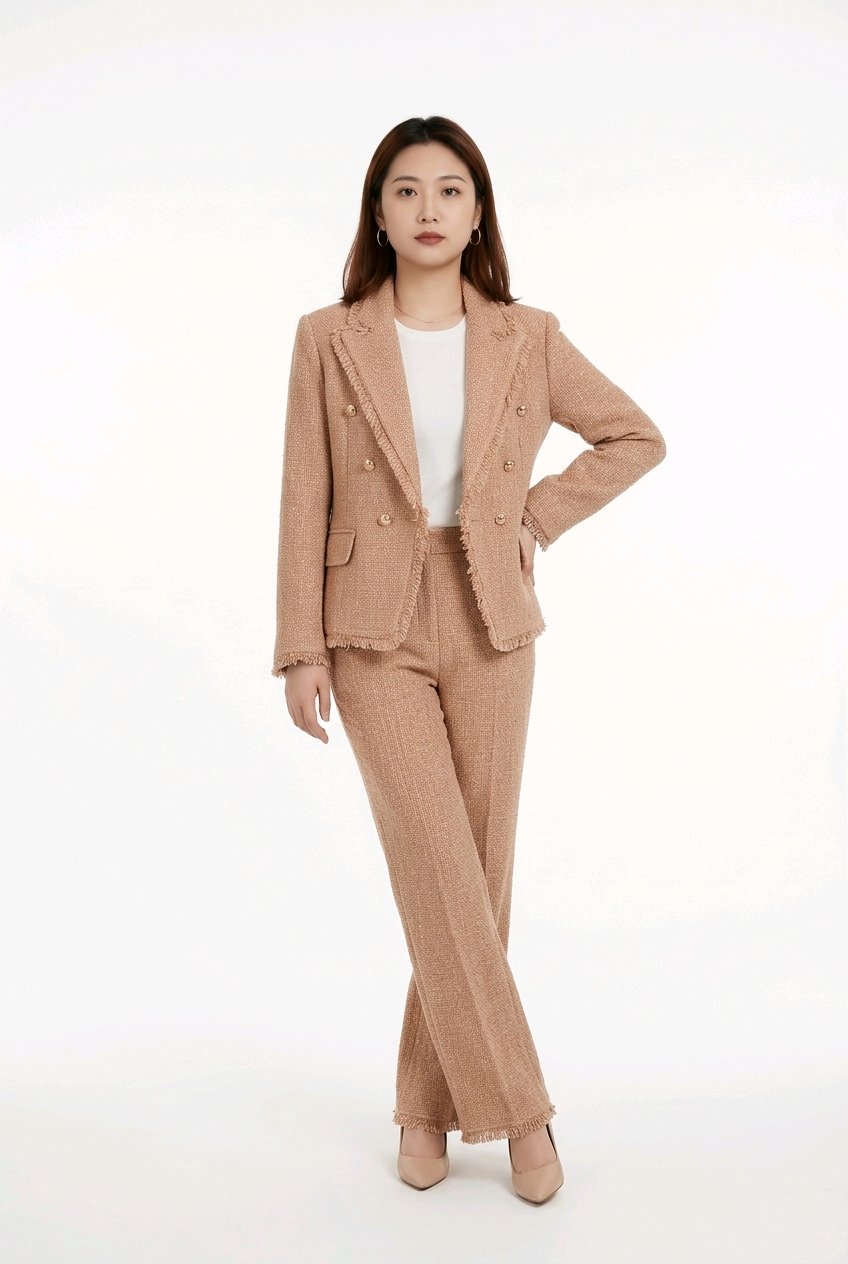 Goose Down Tweed Jacket 134 Size 8-10