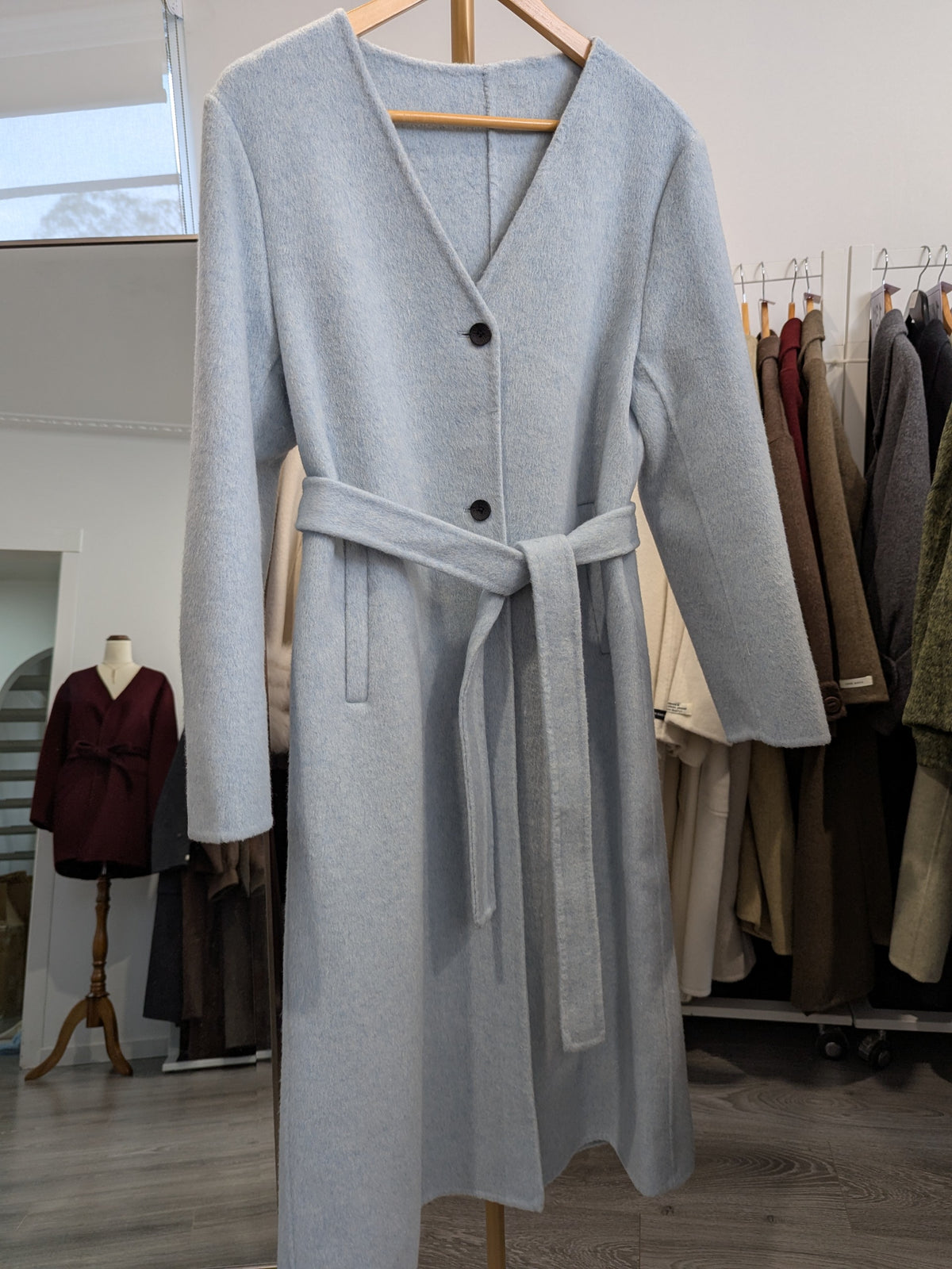 256 100% Wool Coat light Blue M 10-12
