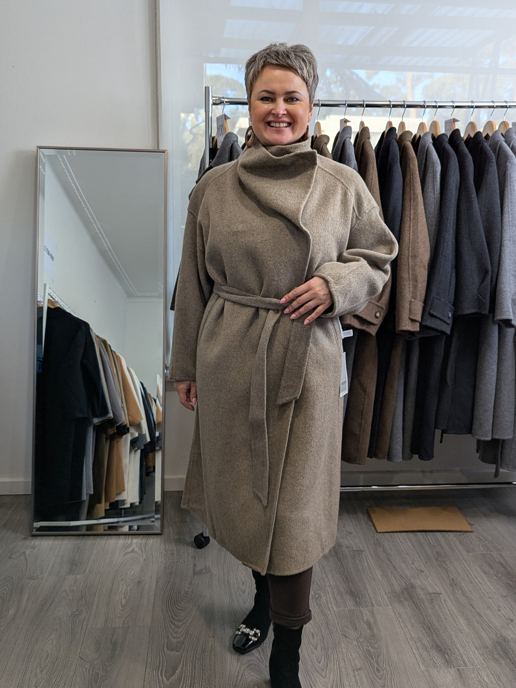 124 70% Wool Coat Light brown