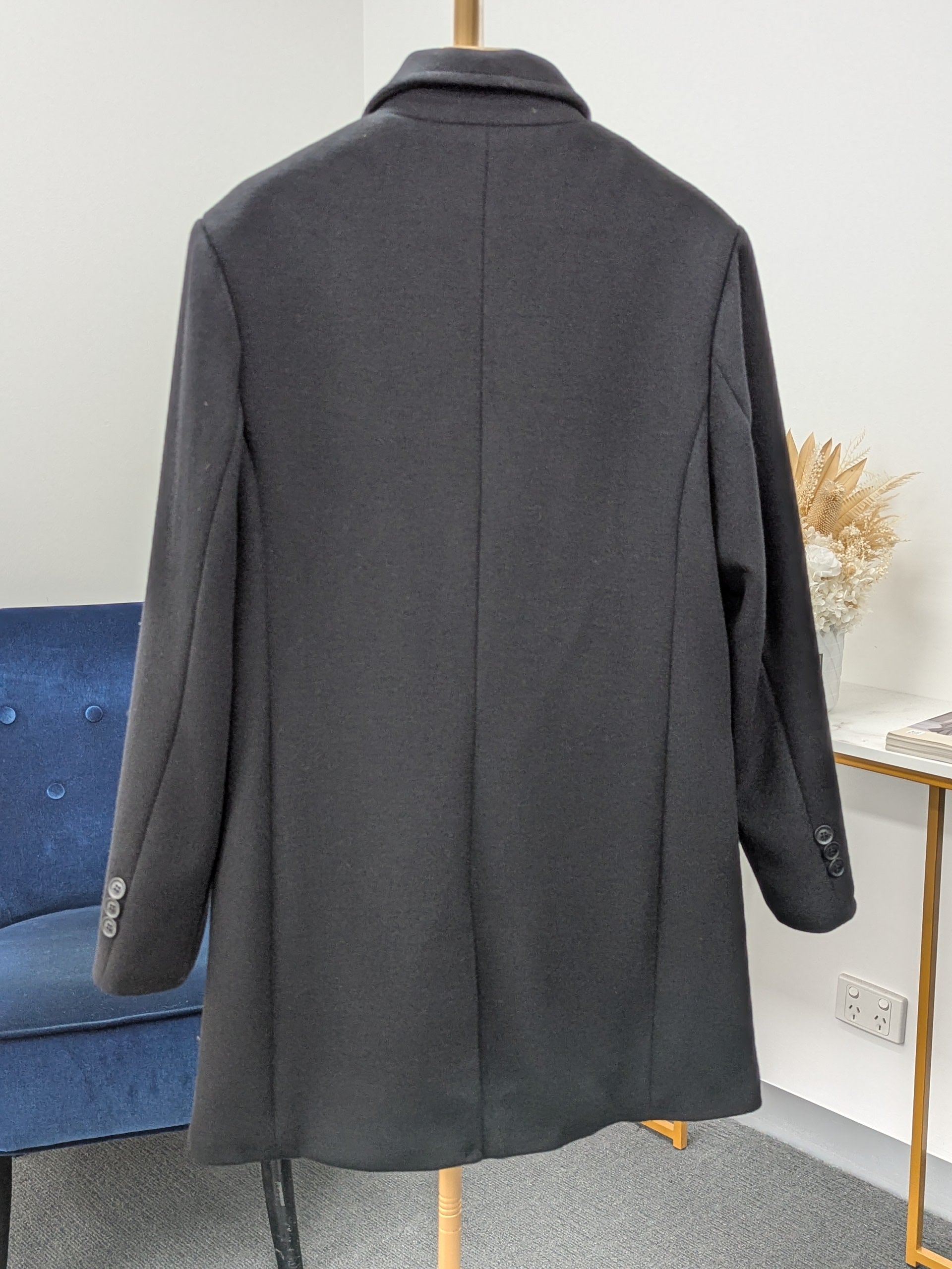 018 Men's 51% Wool Coats Black Grey Tan