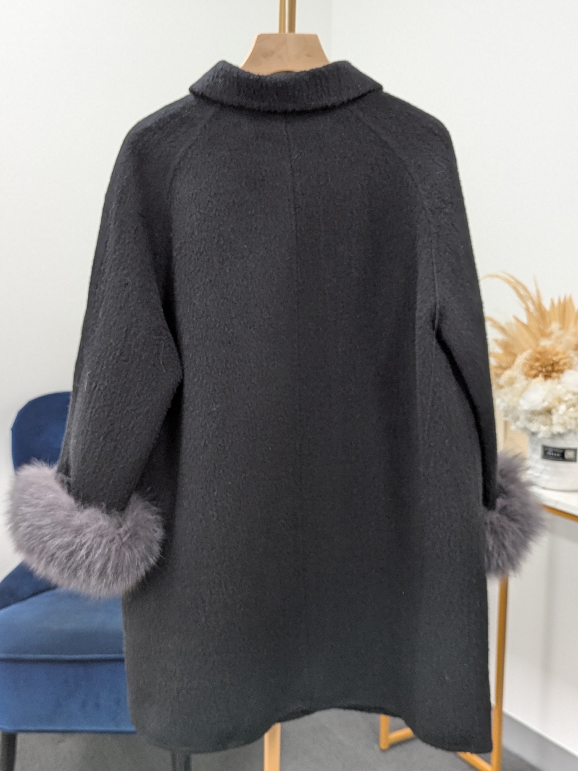 Fur trims 100% Wool Coat Women Warehouse Try-On Welcome 249
