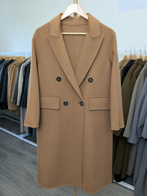 026 100% Wool Coat Camel Size S 8-10 M 12-14