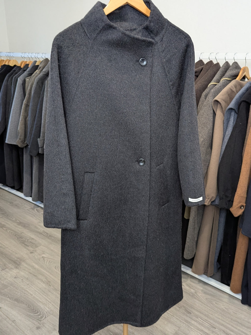 178 70% Wool Coat Charcoal M 10-12