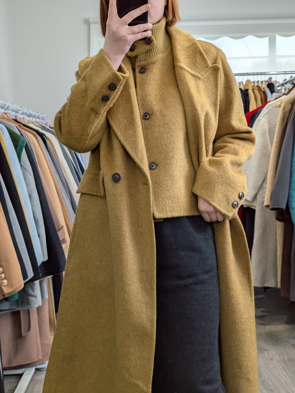 204 100% Wool Coat 2 in 1 S 10-12 Mustard Camel