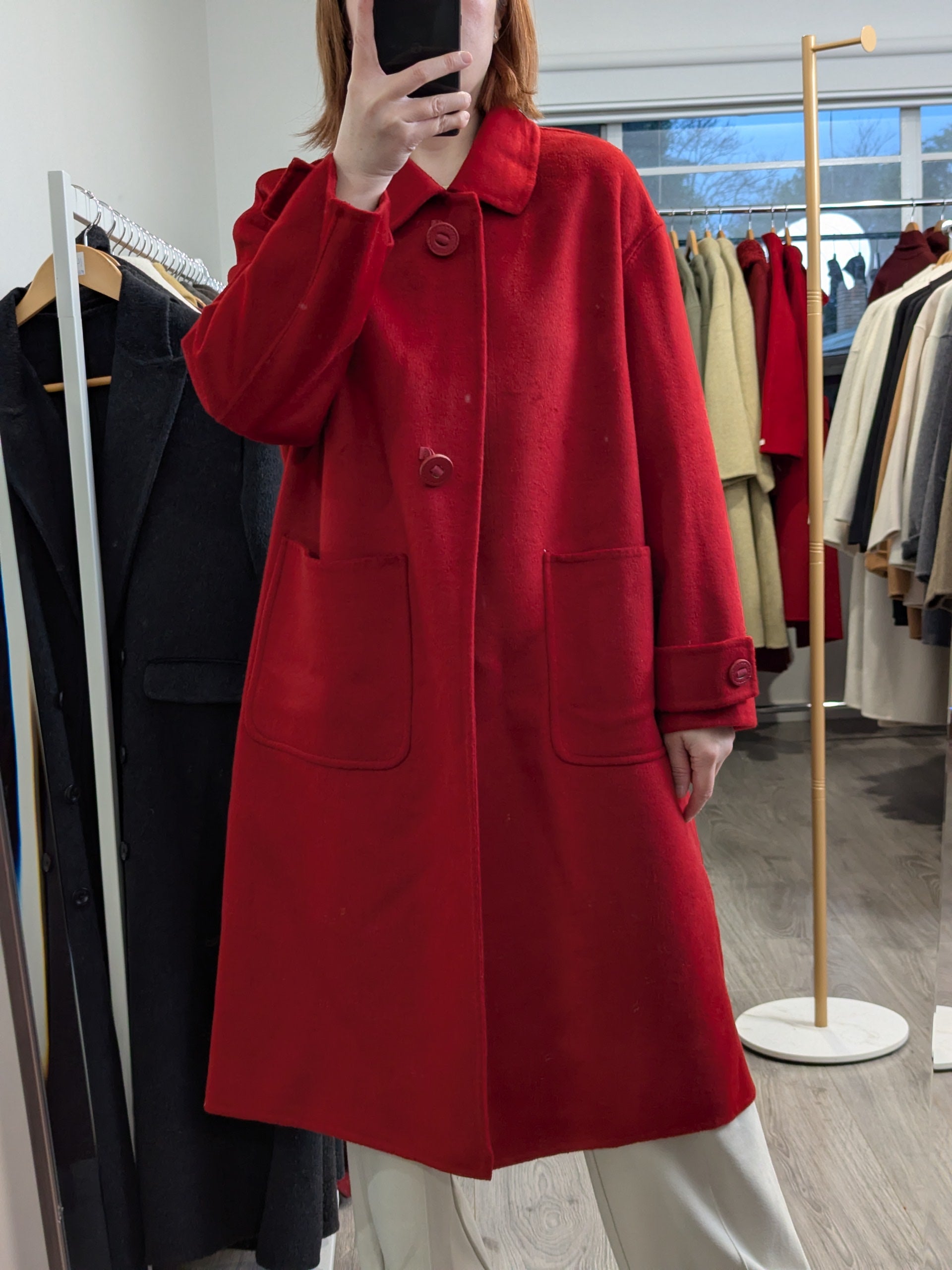 194 70% Wool Coat Red M 8-10