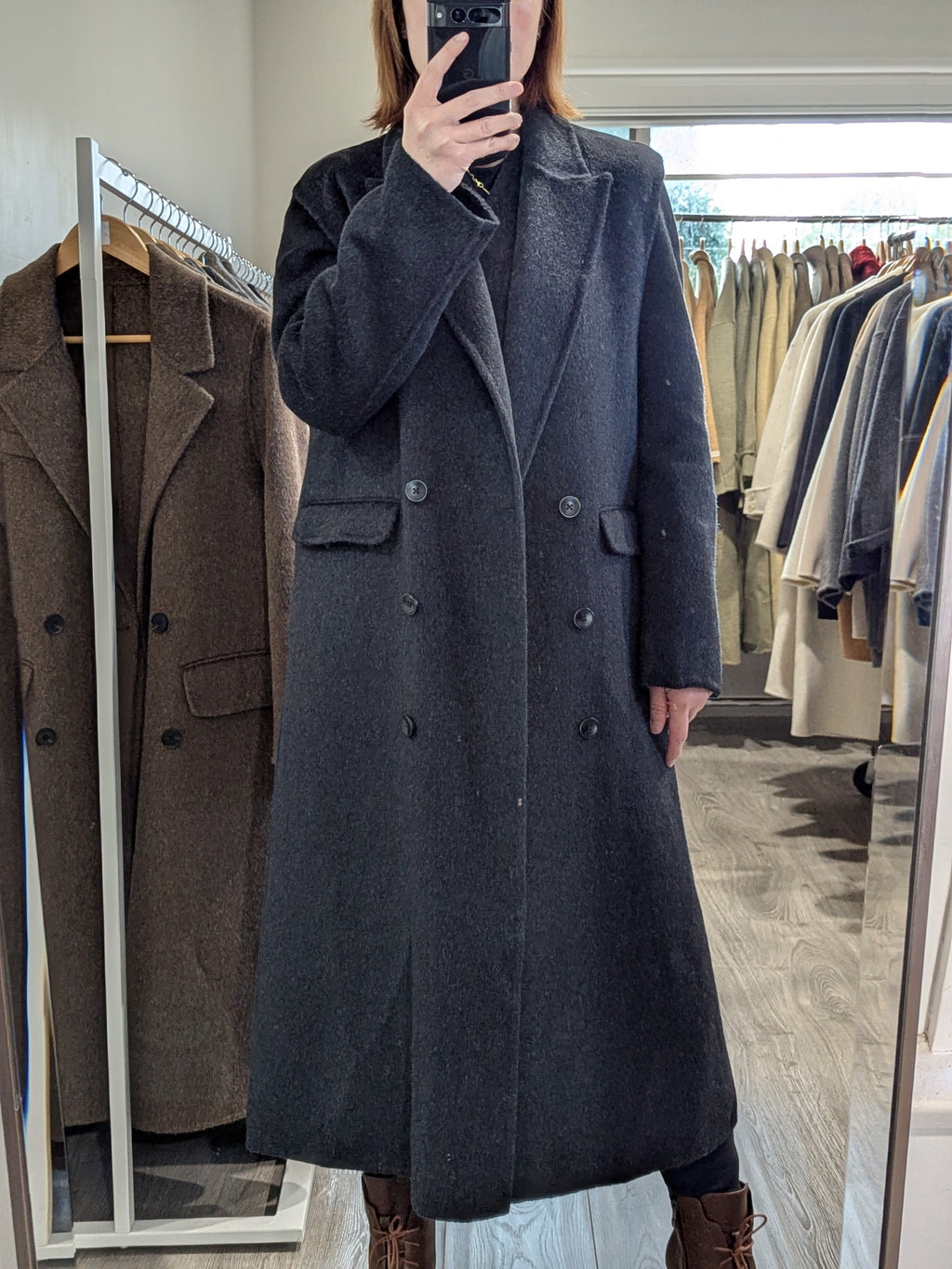 149 100% Wool Coat Charcoal M 8-12