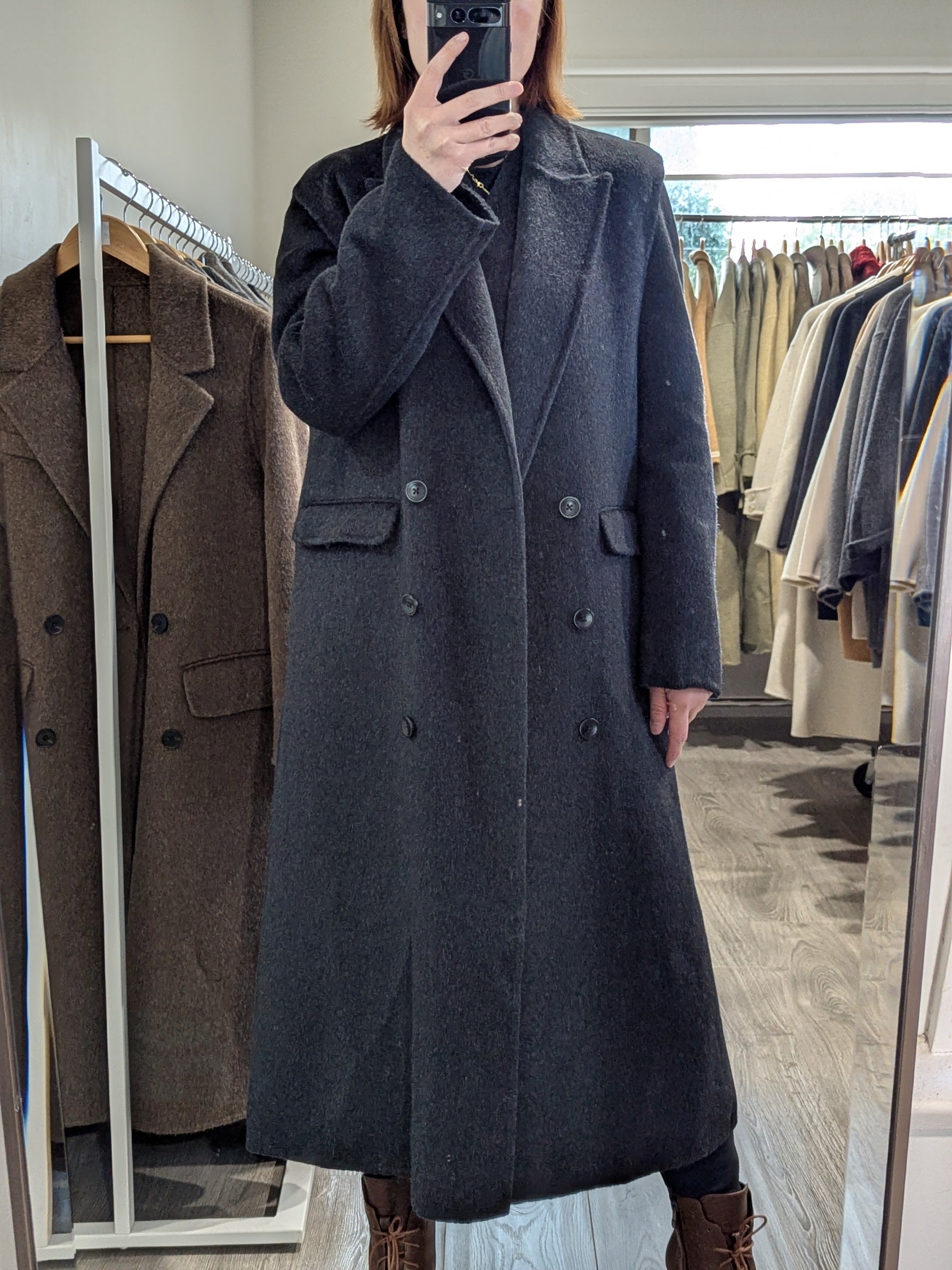 149 100% Wool Coat Charcoal M 8-12