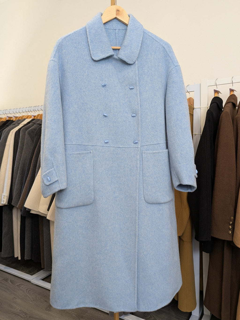 170 70% Wool Coat Blue S 10-14