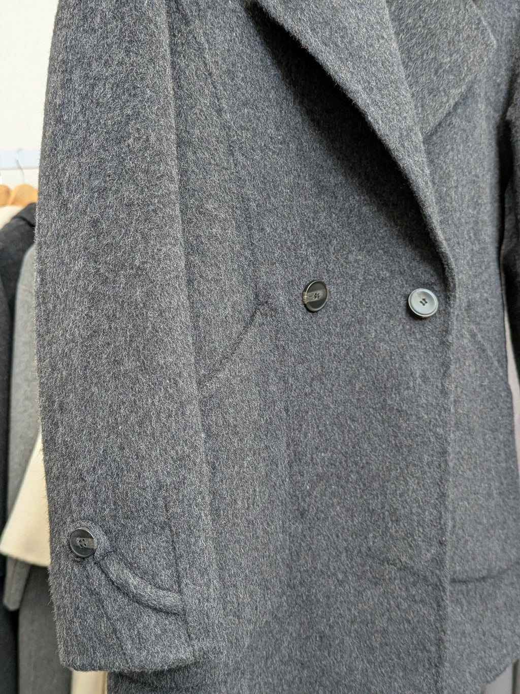 033 100% Wool Coat Charcoal